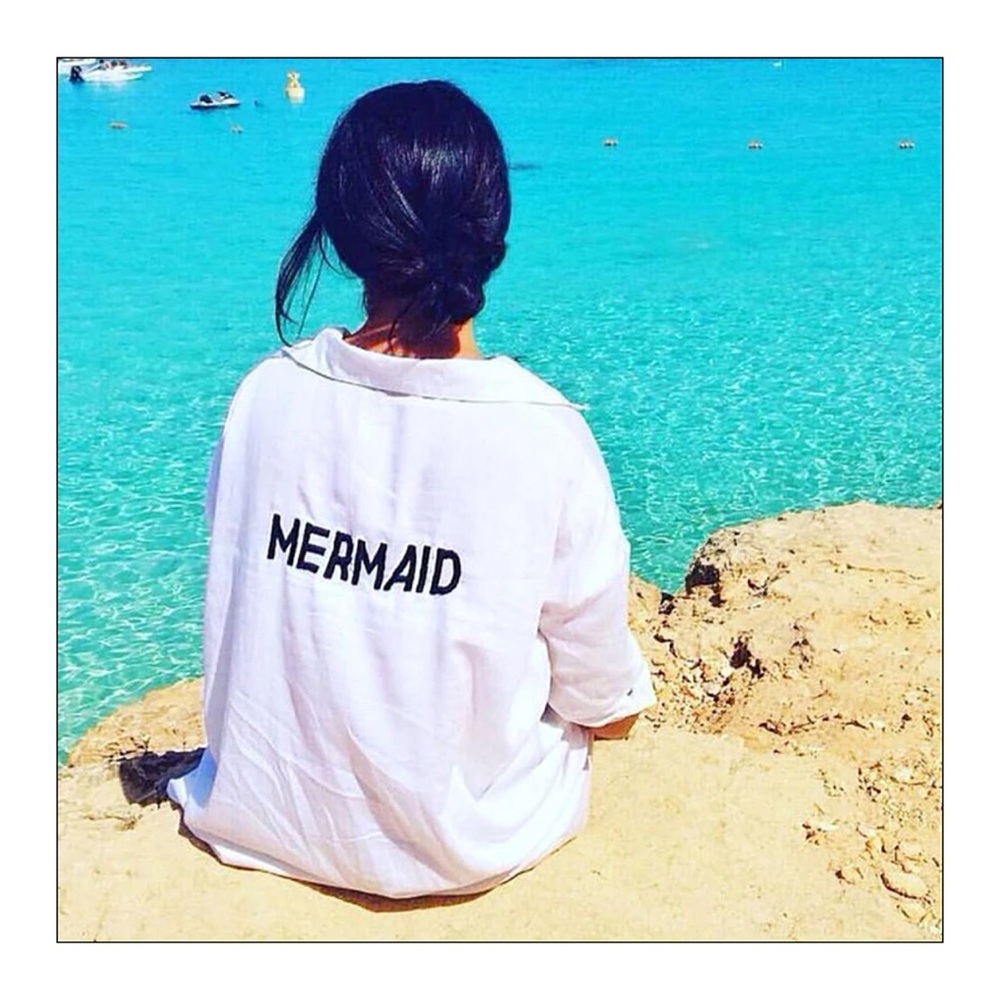 New Mermaid Embroidered Beach Cover-Up/ Tunic - Picture 2 of 5